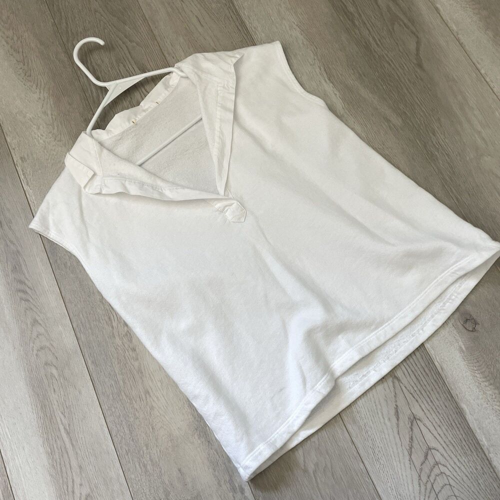 Starkx Collared Top cotton polo sleeveless womens White (small) contemporary